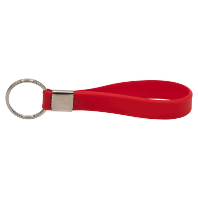 PRINTED SILICON LOOP KEYRING (UK STOCK: RED)