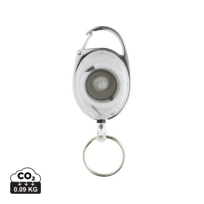 RCS RECYCLED ABS ROLLER CLIP KEYRING CHAIN in White