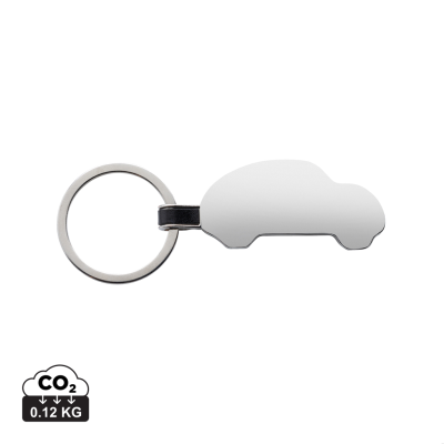 RCS RECYCLED ZINC ALLOY CAR KEYRING in Silver