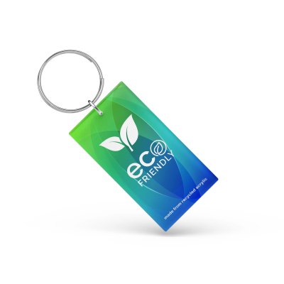 RECYCLED ACRYLIC KEYRING in White