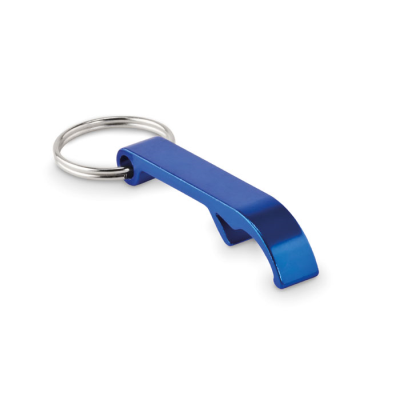 RECYCLED ALUMINIUM METAL KEYRING in Blue