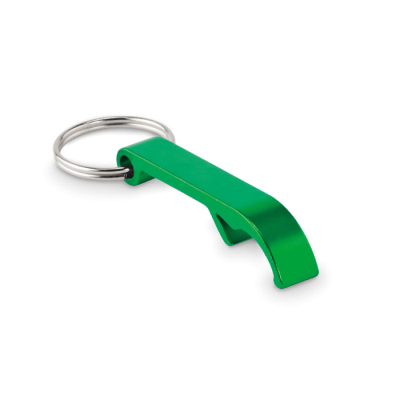 RECYCLED ALUMINIUM METAL KEYRING in Green