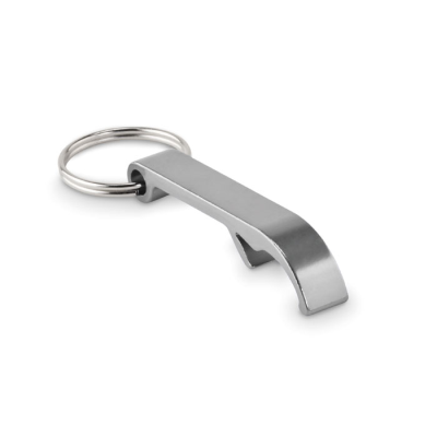 RECYCLED ALUMINIUM METAL KEYRING in Silver