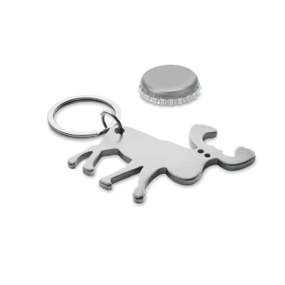 RECYCLED ALUMINIUM METAL KEYRING in Silver