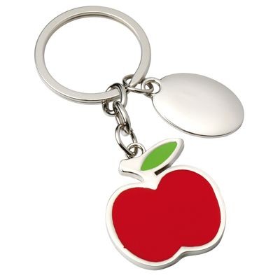 RED APPLE METAL KEYRING