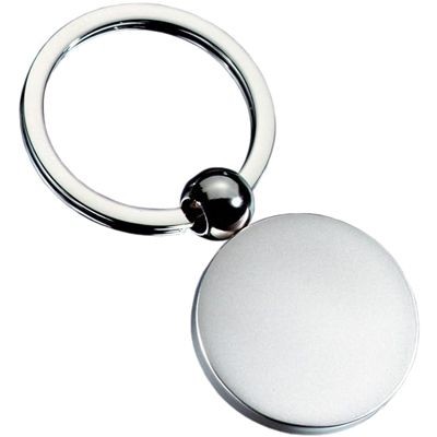 ROUND BALL SILVER METAL KEYRING