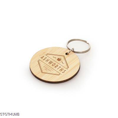 ROUND BAMBOO KEYRING