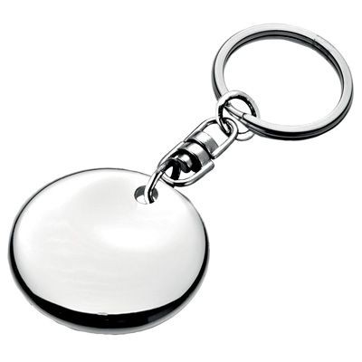 ROUND METAL KEYRING in Silver