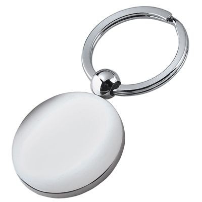 ROUND SILVER CHROME METAL KEYRING