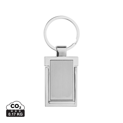 RSC RECYCLED ZINC ALLOY PHONE STAND KEYRING CHAIN in Silver