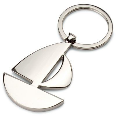 SAILING BOAT YACHT KEYRING in Silver Metal