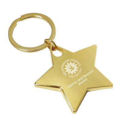 SHINY GOLD STAR KEYRING