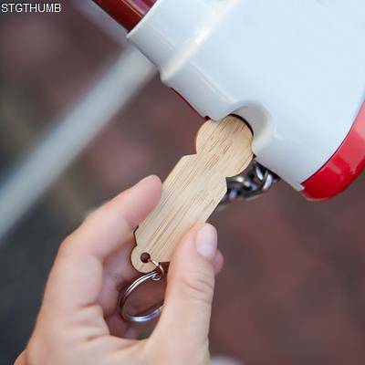 SHOPPING TROLLEY TOKEN BAMBOO in Natural