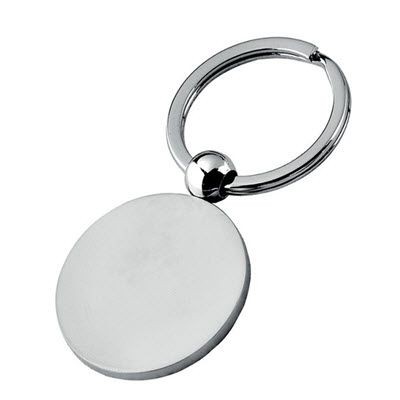 SILVER CHROME ROUND KEYRING