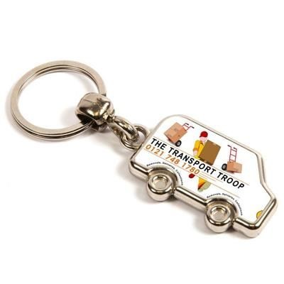 SILVER COLOUR METAL KEYRING in Van Shape Design