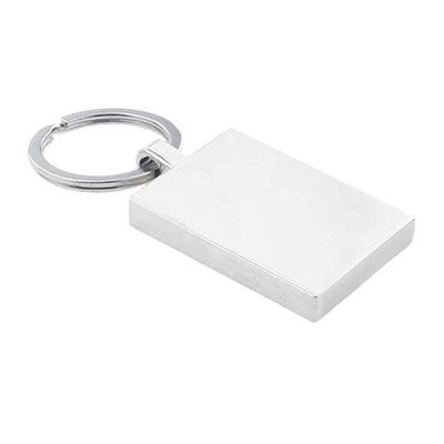 SILVER RECTANGULAR KEYRING