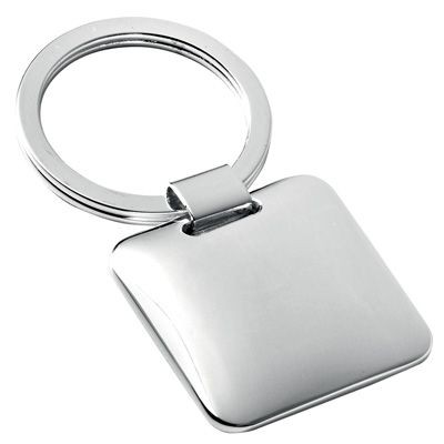 SQUARE METAL KEYRING in Silver