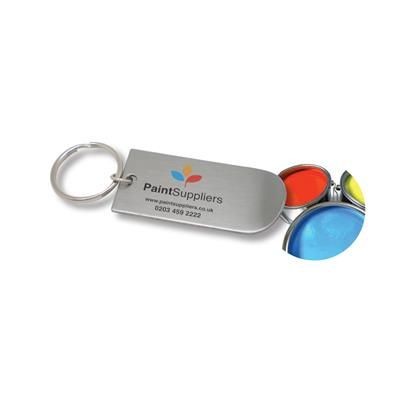 STAINLESS STEEL PAINT LID LIFTER METAL KEYRING with Curve End