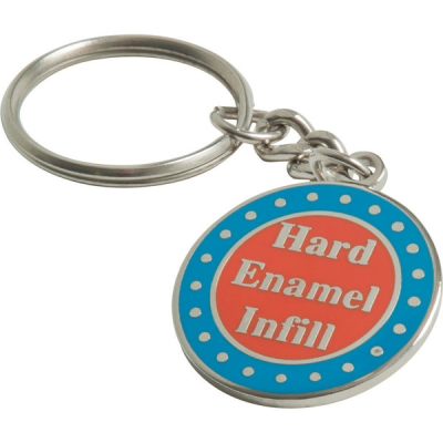 STAMPED HARD ENAMEL KEYRING (40MM)