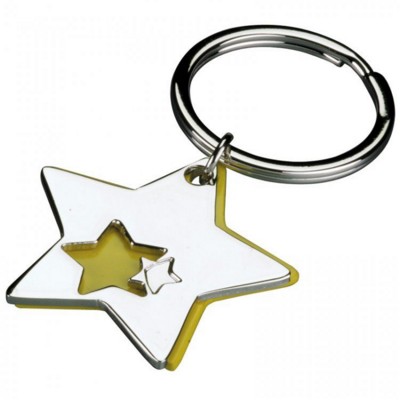 STAR METAL KEYRING