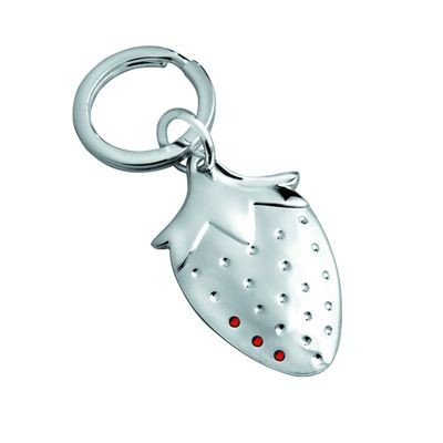 STRAWBERRY METAL KEYRING in Silver