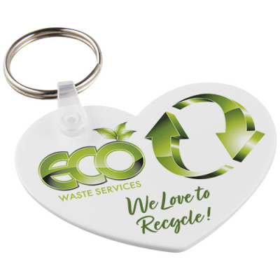 TAIT HEART-SHAPED RECYCLED KEYRING CHAIN in White