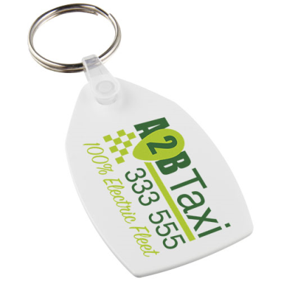 TAIT RECTANGULAR-SHAPED RECYCLED KEYRING CHAIN in White