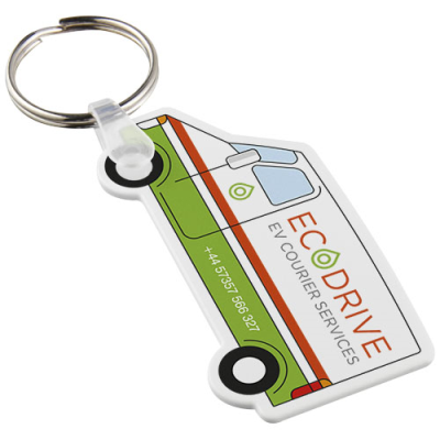 TAIT VAN-SHAPED RECYCLED KEYRING CHAIN in White