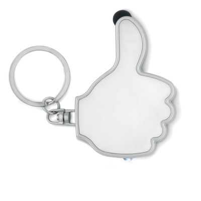 THUMBS UP LED LIGHT W & KEY RING in White