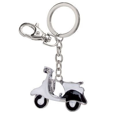 VESPA SCOOTER METAL KEYRING in Black & White