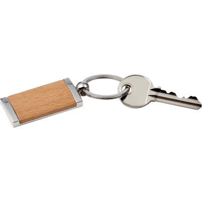 WOOD KEY HOLDER KEYRING in Brown