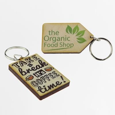 WOOD KEYRING