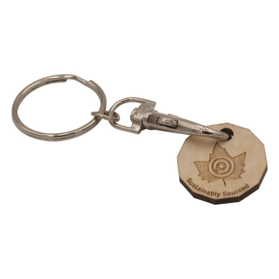 WOOD TROLLEY COIN KEYRING