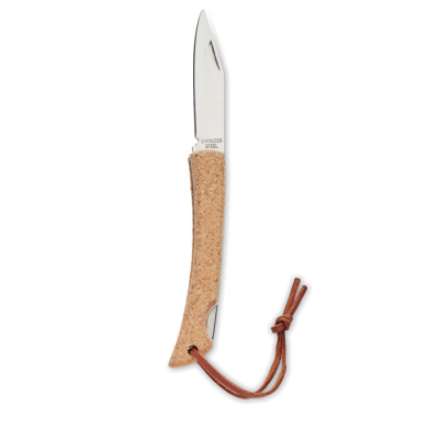 FOLDING KNIFE with Cork in Brown