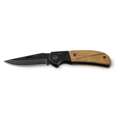 SPLIT POCKET KNIFE in Stainless Steel Metal & Wood in Natural