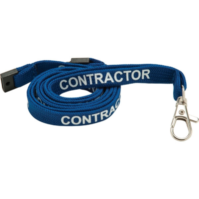 10MM TUBULAR LANYARD PRE-PRINTED: CONTRACTOR (UK STOCK)