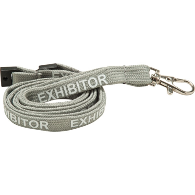 10MM TUBULAR LANYARD PRE-PRINTED: EXHIBITOR (UK STOCK)