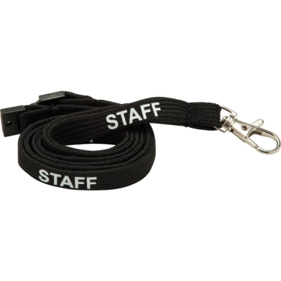 10MM TUBULAR LANYARD PRE-PRINTED: STAFF (UK STOCK)