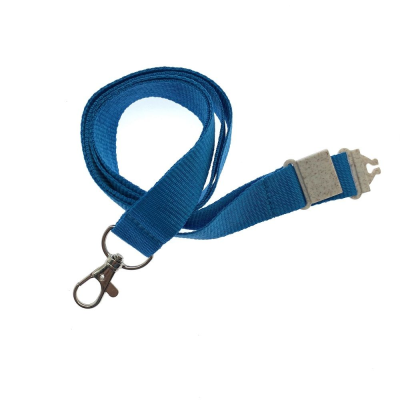 20MM FLAT RECYCLED PET LANYARD in Blue PMS 2196 (Uk Stock)