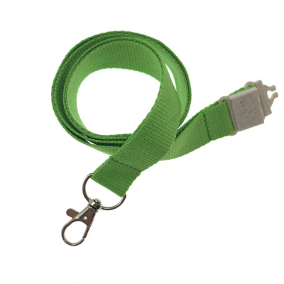 20MM FLAT RECYCLED PET LANYARD in Green PMS 368 (Uk Stock)