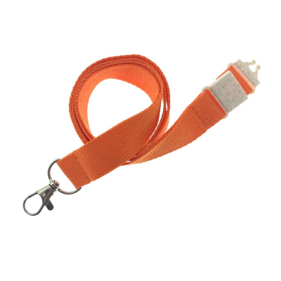 20MM FLAT RECYCLED PET LANYARD in Orange PMS 021 (Uk Stock)