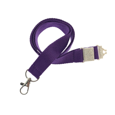 20MM FLAT RECYCLED PET LANYARD in Purple PMS 268 (Uk Stock)