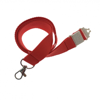 20MM FLAT RECYCLED PET LANYARD in Red PMS 185 (Uk Stock)