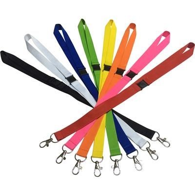 20MM UK PLAIN STOCK FLAT POLYESTER LANYARD