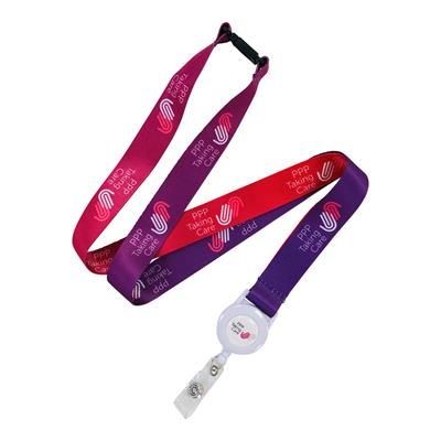 DYE SUBLIMATION LANYARDS with Security Ski Pass Holder Pull Reel