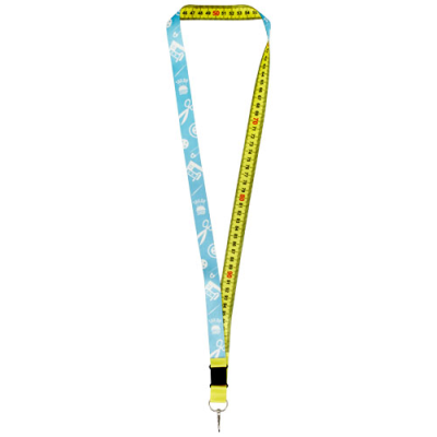 ISLA 1-METRE SUBLIMATION LANYARD with Safety Breakaway in Yellow & White