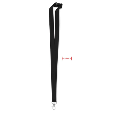 LANYARD with Metal Hook 20 Mm in Black