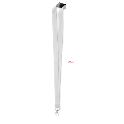 LANYARD with Metal Hook 20 Mm in White