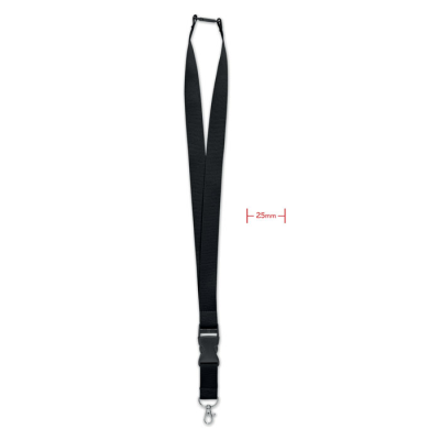 LANYARD with Metal Hook 25Mm in Black