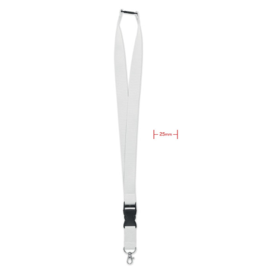 LANYARD with Metal Hook 25Mm in White